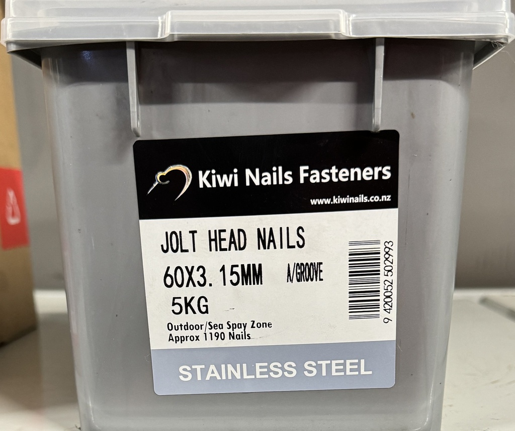 NAIL 5KG  60 x 2.8MM STAINLESS STEEL JOLT