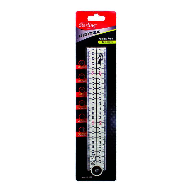 STERLING 1MTR WHITE FOLDING RULE FR1000