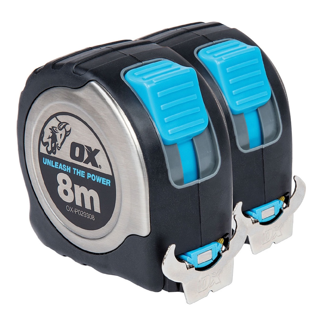 OX PRO SS TAPE MEASURE 8M/5M TWIN PACK