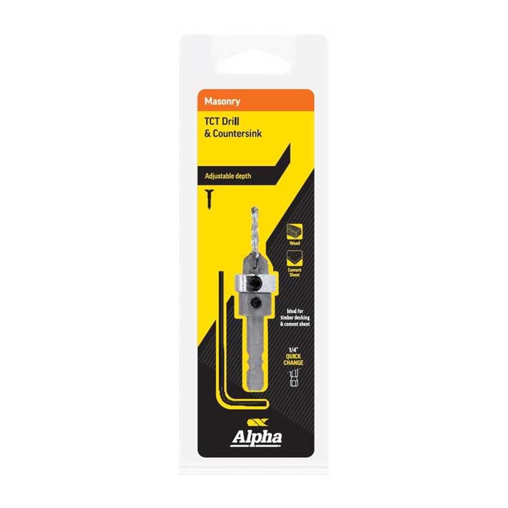 DRILL ALPHA  6.0mm TCT COUNTERSINK BIT