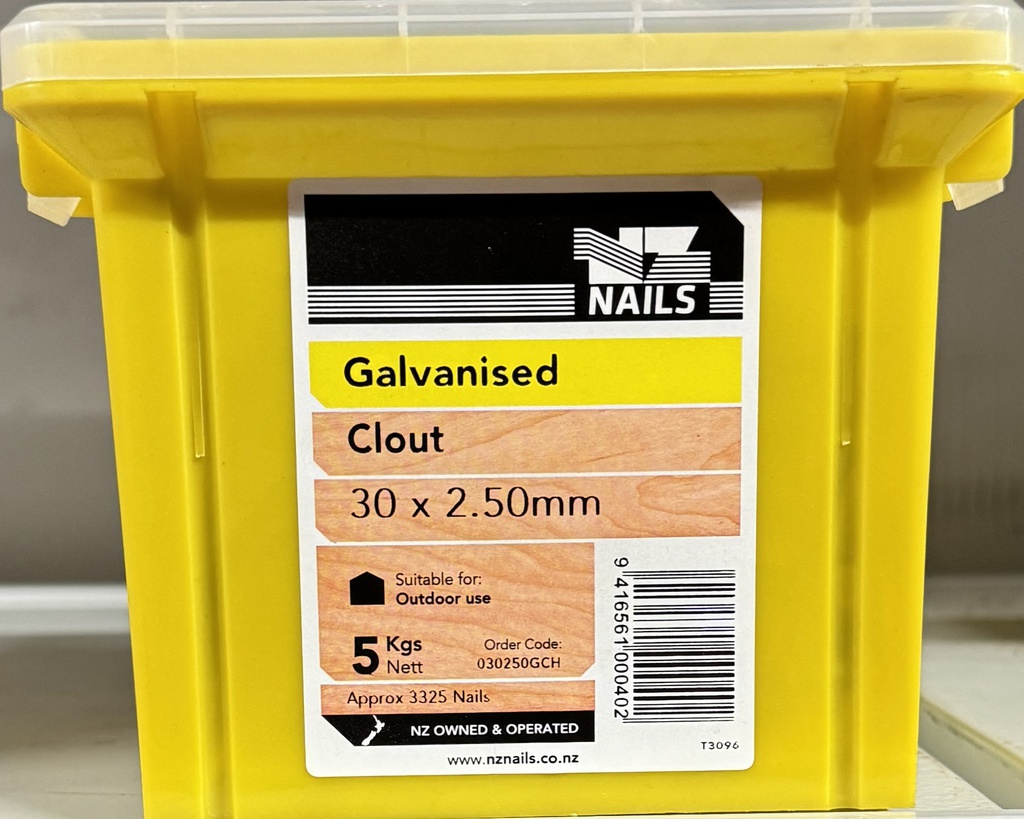 NAIL 5KG  30 x 2.5MM  GALV ANNULAR GIB