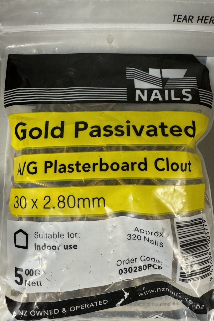 NAIL 500g  30 x 2.8mm  GALV ANNULAR GIB