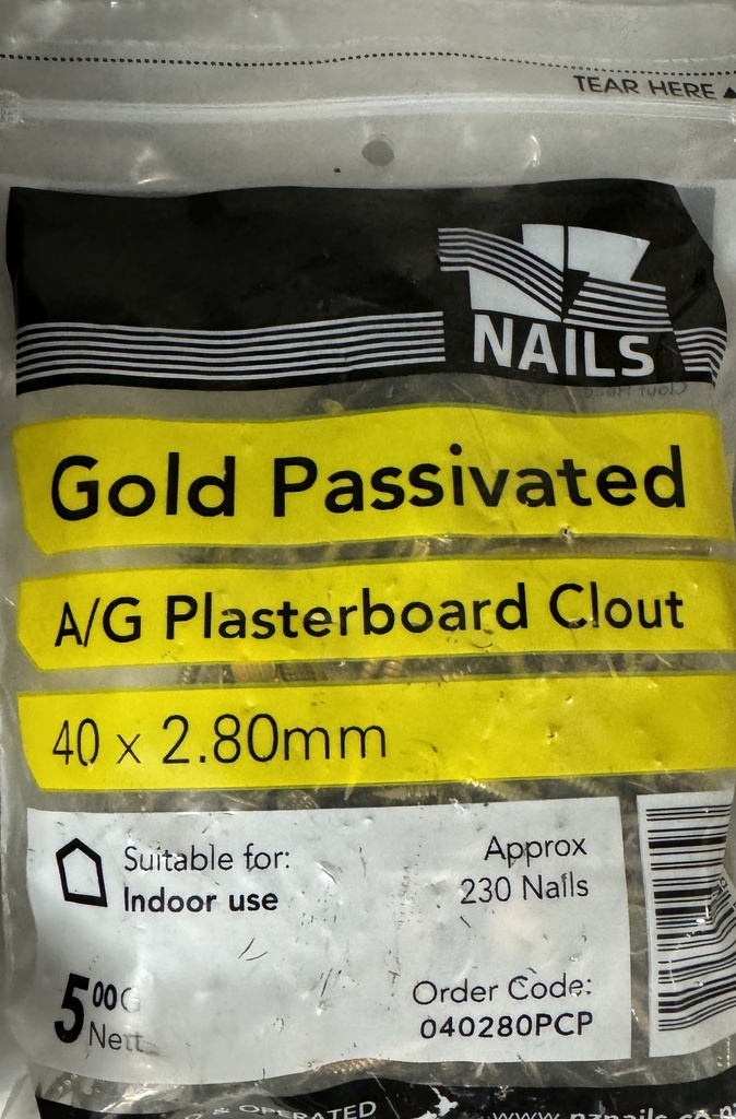 NAIL 500g  40 x 2.8mm  GALV ANNULAR GIB