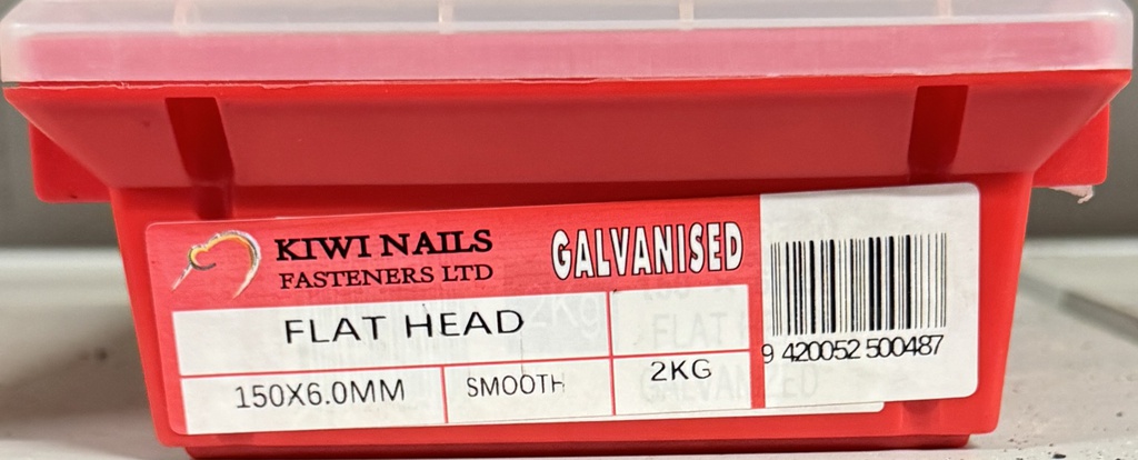 NAIL 2KG 150 x 6.00mm GALV FLAT