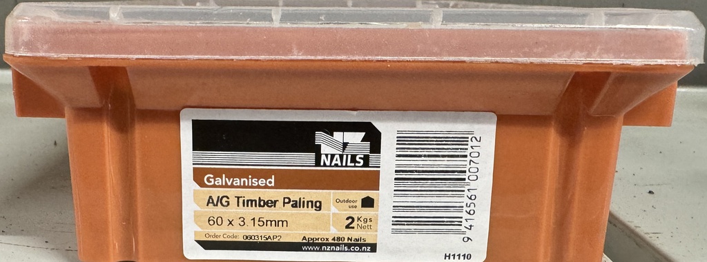 NAIL 2KG  60 x 3.15mm FENCE PALING NAILS