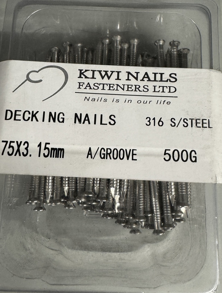 NAIL 500g  75 x 3.15mm S/S DECKING A/G