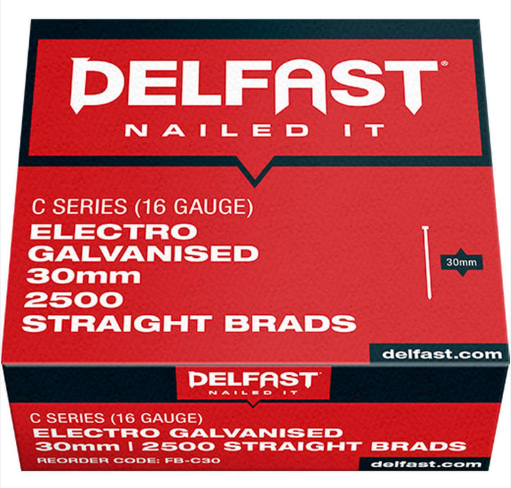 DELFAST GALV FINISHING STRGHT 30mm 2500