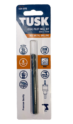 TUSK STAINLESS PILOT DRILL(TCT)6mmx75mm
