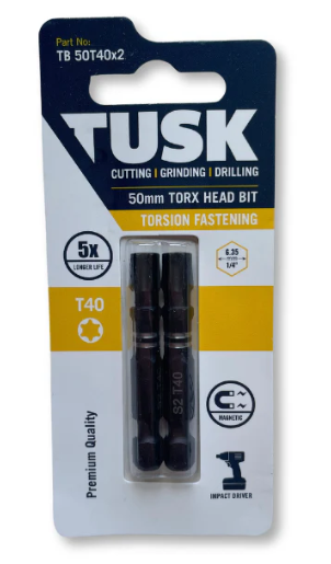 TUSK TORSION BITS TORX 40 50mm 2pc