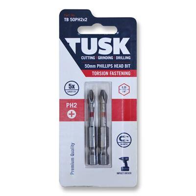 TUSK TORSION BITS PH2 50mm 2pc