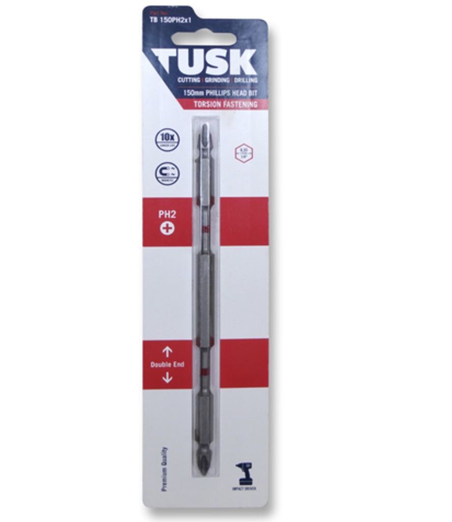 TUSK TORSION BITS PH2 150mm 1pc