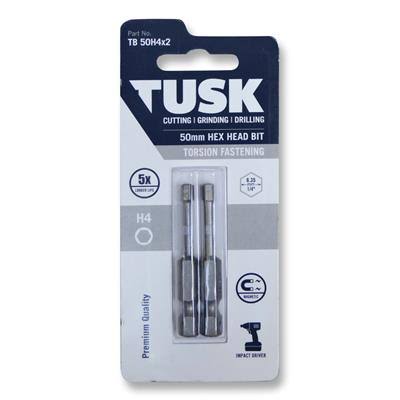 TUSK TORSION BITS HEX 4 50mm 2pc