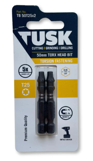 TUSK TORSION BITS TORX 25 50mm 2pc