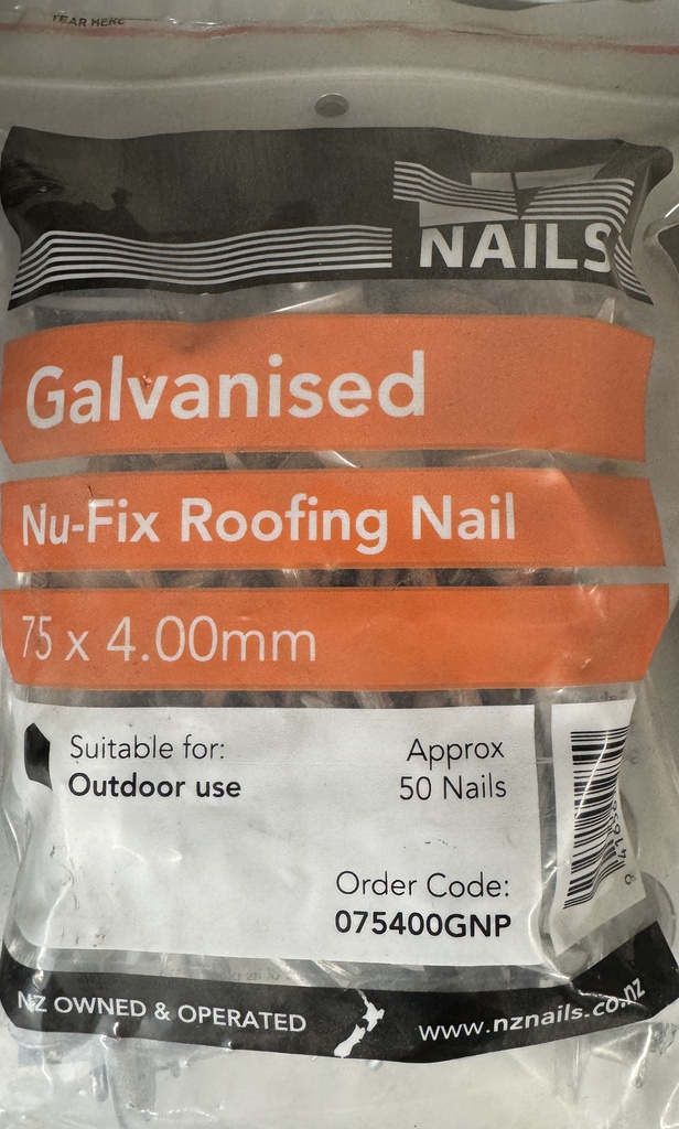 NAIL 500g  75 x 4.0mm ROOFING(PKT50)