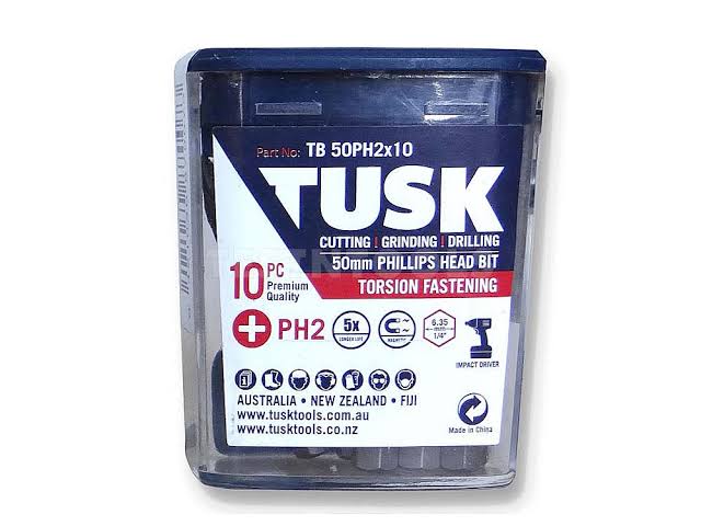 TUSK TORSION BITS PH2 50mm 10pc