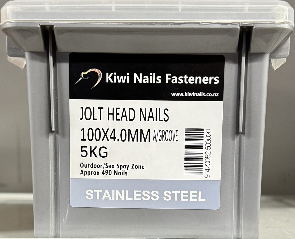NAIL 5KG 100MM STAINLESS STEEL JOLT A/G