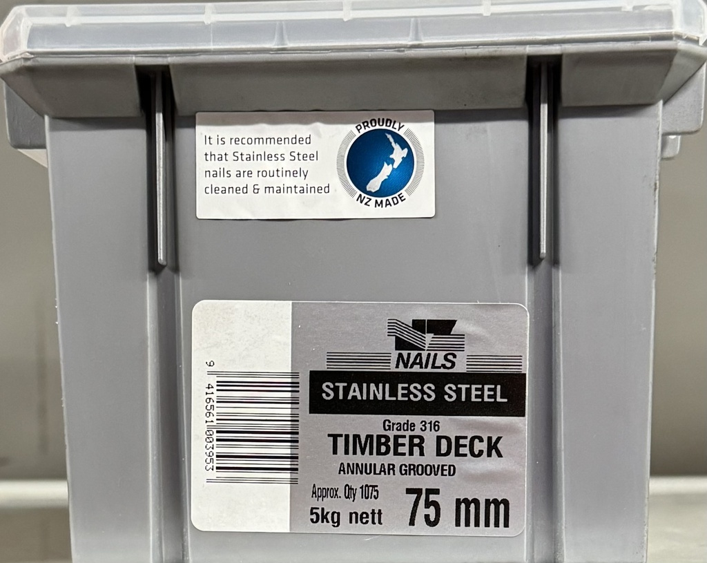 NAIL 5KG 75MM STAINLESS STEEL DECKING