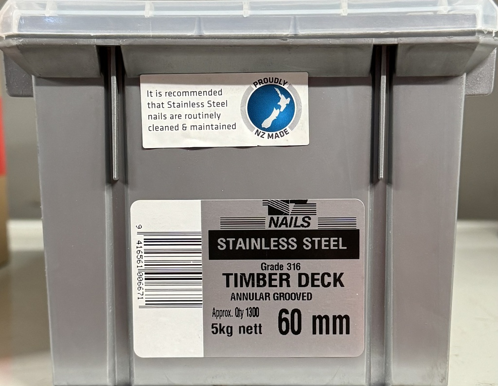 NAIL 5KG 60MM STAINLESS STEEL DECKING