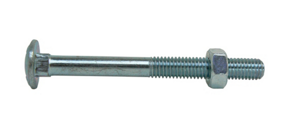 BOLT COACH   M6 x  25mm ZINC (WITH NUT)