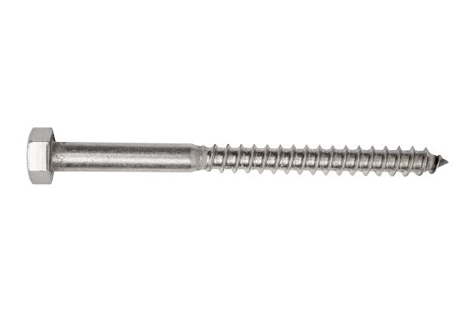 COACH SCREW M12 x 100mm S/STEEL