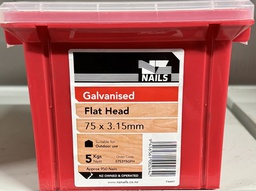 [106816] NAIL 5KG  75 x 3.15MM GALV FLAT HEAD