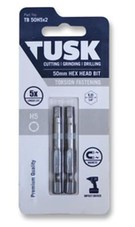 [TB50H5x2] TUSK TORSION HEX 5 50mm 2pc