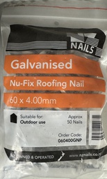 [106990] NAIL 500g  60 x 4.0mm ROOFING (PKT 50)